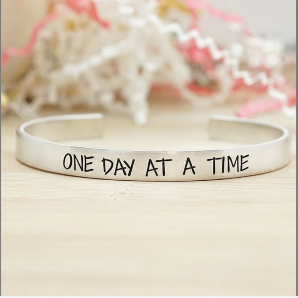 Silvertone ‘One Day at a Time’ Adjustable Cuff